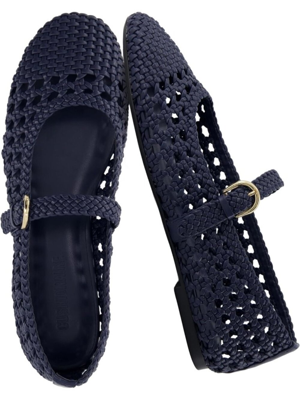 Women's Flats with Adjustable Strap – Comfortable Mary Jane Ballet Navy Flats